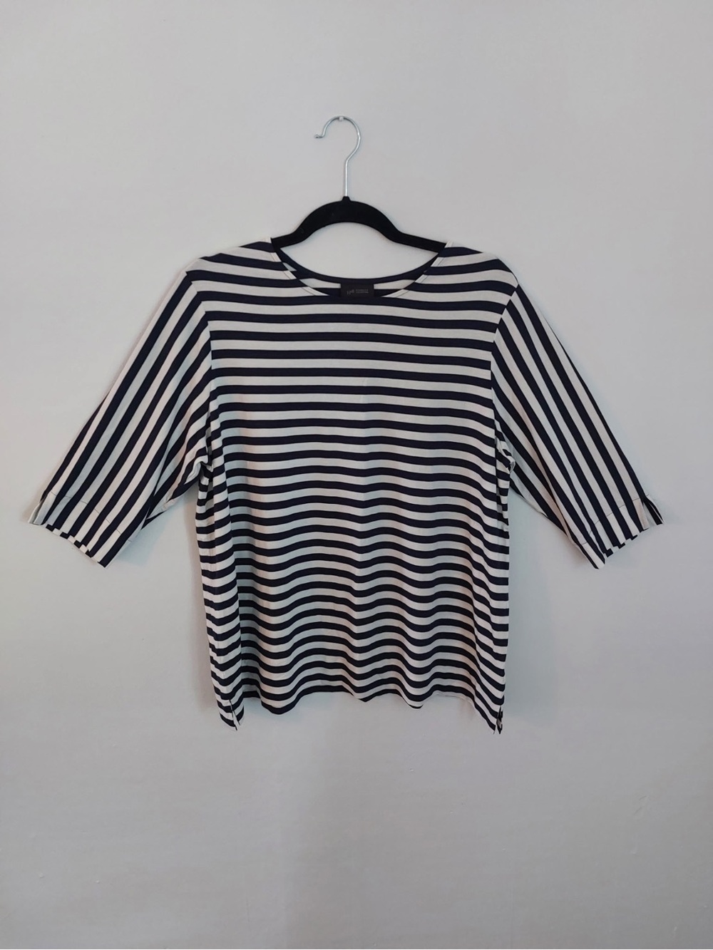 J. Jill Wearever Collection striped top in navy and white  size 1x